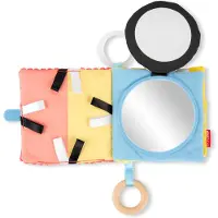 Skip Hop Discoverosity 6-sidor Montessori-inspirerad mjuk babyaktivitetsbok för sensorisk utforskning med flera strukturer och Crinkle & Squeaker