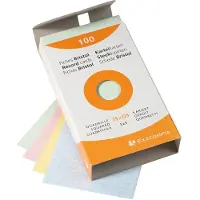 Exacompta Bristol Squared Record Cards 75 x 125 mm - Assorted Colors Pakke med 100 stk.