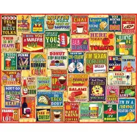 White Mountain Food & Drink 1000 Piece Jigsaw Puzzles roligt pun collage pussel för vuxna och familj
