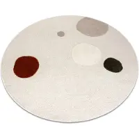 Rugsx DUNE 8087 tæppe hjul creme / terracotta – geometrisk, cirkler, struktur cirkel 120 cm