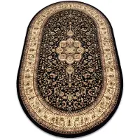 Rugsx Tæppe ROYAL ADR oval design 521 sort 200x290 cm