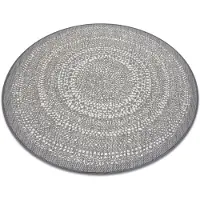 Rugsx Sisal-hjuletæppe SISAL FLAT 48834637 Prikker, grå cirkel 120 cm
