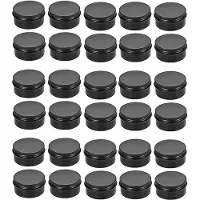Melitt 30Packs Empty Jars 80Ml Black Round Aluminum Tin Cans Screw Top Metal Steel Tins Lip Balm Tins Box Cosmetic Containers