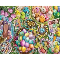 White Mountain Easter Puzzles 1000 stycken Spring Collage Jigsaw Puzzle för vuxna och familjer - påsk