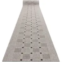Rugsx Fortovet SISAL FLOORLUX design 20079 sølv / sort 100 cm 100x180 cm
