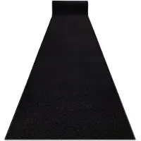 Rugsx Enkelt fortov KARMEL Glat, enfarvet sort 160x390 cm