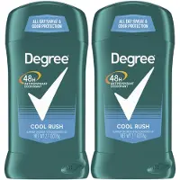 Degree Grad m?nd originale antiperspirant deodorant til m?nds pakke med 2 48 timers sved og lugtbeskyttelse cool rush 2.7 oz