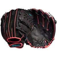 Wilson 2022 A440 Flash 11,5" Fastpitch Infield-handske - venstreh?ndskast sort/lyser?d/tropisk bl?