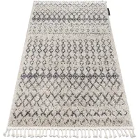 Rugsx Tæppe BERBER AGADIR G0522 fløde / grå kvaster berberi Marokkansk shaggy 80x150 cm