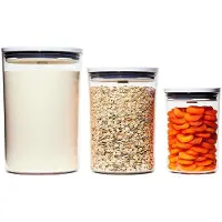 Oxo Good Grips Round Pop 2.0 - 3 stykker Gradueret s?t (1,5 3,3 5,2 Qt inkluderet) Hvid