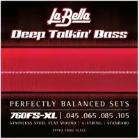 La Bella 760FS-XL Deep Talkin Bass rustfrit st?l fladt s?r standard ekstra lang skala bas guitar strenge