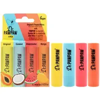 Dr. Paw Paw Dr. PawPaw Original og Tropical Balms - Fugtgivende lbepomade fugtighedscreme med Aloe Vera til dyb nring - Ricinusolie beriget - 4 stk.