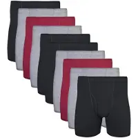 Gildan m?nds undert?j d?kket linning Boxer Biefs Multipack Black/Garnet/Graphite (10-Pack) X-Large