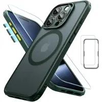 ESR til iPhone 15 Pro Max Case Set kompatibel med MagSafe gennemsigtig Matte sag med sk?rmbeskyttelsesmilit?rskvalitetsklassisk serie Frostet m?r