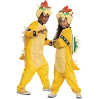 Disguise Bowser kostume h?tte jumpsuit officiel super mario karakter kostume til b?rns st?rrelse (4-6)