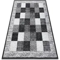 Rugsx Tæppe BCF Morad RAFIA Rektangler, geometrisk - grå 60x110 cm