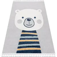 Rugsx Tæppe YOYO GD50 grå / hvid - Bamse til børn, strukturelle, sensoriske frynser 160x220 cm
