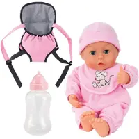 Bayer : My First: Words Baby Doll Carrier Set - Pink & Mouse Outfit - Giver 24 babylyde 13" Dukke & Carrier Flaske Brn i alderen 3+