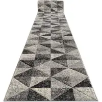 Rugsx Fortovet FEEL 5672/16811 TRIANGLER grå / antracit / fløde 70x900 cm