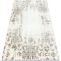 Rugsx Tæppe CORE 247A Pynt Vintage - strukturelt, to niveauer af fleece, fløde / brun 140x190 cm