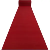 Rugsx Gummibelægning RUMBA 1974 Bryllup enkelt farve klaret, rød 140cm 140x360 cm