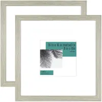MCS Studio Gallery 16x16 Mated til 8x8 Billeder Ramme Gr? Woodgrain Square Photo Frame til fotosplakater og kunsttryk (2-pack)