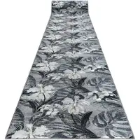 Rugsx Løber anti-skrid MONSTERA Blade, gummi grå 67 cm 67x460 cm