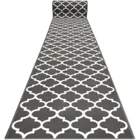 Rugsx Fortovet BCF MORAD Trelis Marokkansk kløver grå / fløde 80 cm 80x710 cm