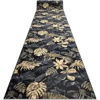 Rugsx Løber anti-skrid MONSTERA Blade, gummi guld 67 cm 67x830 cm
