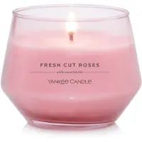 Yankee candle Studio Medium Candle Fresh Cut Roses Pink Candle 10 Oz: Langvarig essentiel essentiel-olie duftende soja voksblanding stearinlys |