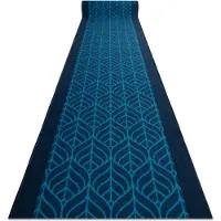 Rugsx Runner anti-slip PIÓRA fjer, gummi Marine blå 110cm 110x910 cm
