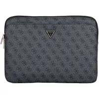 GUESS 4G Zipper Pocket Triangle Logo Laptop Sleeve - 14 - Sort