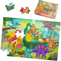 B. toys - Gigantic Jigsaw - Dinosaurs - Floor Puzzle - 48 -delt dinosauruspuslespil - Stor 2 x 3 fodsspilpuslespil til b?rn - Uddannelses- og udvi