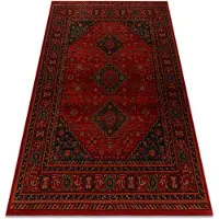 Rugsx Tæppe villaa KASHQAI 4345 300 orientalsk, ramme rødbrun 135x200 cm