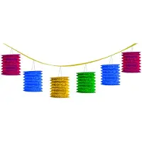 Amscan 221047 Tiki Island Lantern Garland 12 ft. Multicolor 1 pc