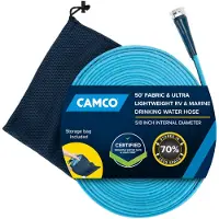 Camco EvoFlex2 50 fods drikkevandsslange - RV drikkevandsslange forst?rket med stof og ultralet - Indeholder ingen bly Ingen BPA og ingen phthala