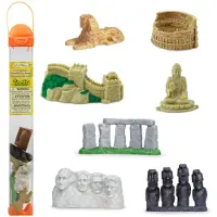 Safari Ltd. World Landmarks Toob - 7 Figurer: Mount Rushmore Great Wall Easter Island Heads Colosseum Sphinx Stonehenge - Uddannelsesleget?jsfigu