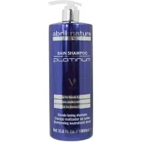 Abril Et Nature Bain Shampoo Platinum - 1000 ml - Lilla Toning Shampoo - til at nedtone gr?t eller bleget h?r - Eliminerer messinggule toner-Kera