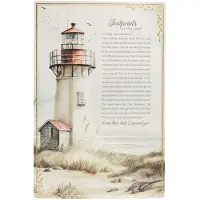 Christian Art Gifts Kristne kunstgaver 1000 brikkers inspirerende puslespil til m?nd Kvinder og b?rn: Fodspor i sandet Opmuntrende flerfarvet Ocean Lighthouse-tema F