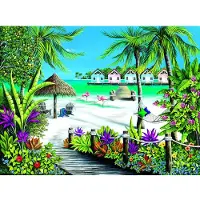 Sunsout Inc - Tropical Escape - 500 PC Jigsaw Puzzle av Artist: Penney Scarboro - Färdig storlek 18 " X 24 " - MPN# 61810
