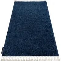 Rugsx Tæppe BERBER 9000 marineblå blå kvaster berberi Marokkansk shaggy 240x330 cm