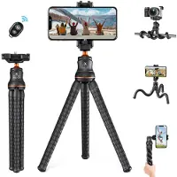 K&F Concept Mini Tripod Stand Fleksibelt kameratelefon -stativ med Bluetooth -fjernbetjening 1/4 '' Skrue med telefonholder & kold sko 6,6 kg Mak