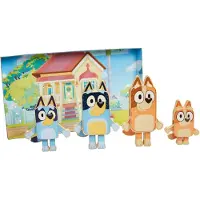 Bluey Wooden -karakterfigurer - 4 farverige tr?figurer - FSC certificeret til b?rn 3 ?r og op