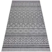 Rugsx Sisaltæppe SISAL SION Zygzag, Roma Boho 22168 fladvævning sort / ecru 140x190 cm
