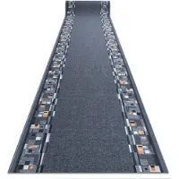 Rugsx Gummibelægning BOMBAY grå 80cm 80x1050 cm