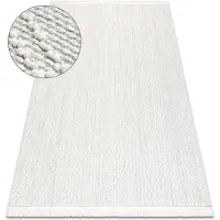 Rugsx Tæppe NANO EN14A Diamanter, løkke, fladvævet hvid 80x150 cm