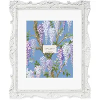 Laura Ashley 11x14 Hvid udsmykket tekstureret håndlavet harpiks Billedramme Vægmontering Dekorativ blomsterdesign Home D? Cor Photo Gallery Art M