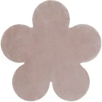 Rugsx Moderne vask tæppe SHAPE 3106 Blomst shaggy - lyserød plys, anti-slip 80x80 cm