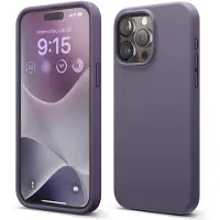 Elago kompatibel med iPhone 15 Pro Max Liquid Silicone Full Body Protective Case Stockfast bl?d mikrofiberforing Anti-scratch 6,7 tommer (m?rk la