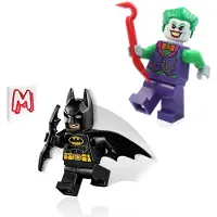 LEGO Super Heroes DC Batman Minifigure Combo-Batman med Batcape och Bat-A-Rang & Joker i Orange Bow Tie med Crowbar